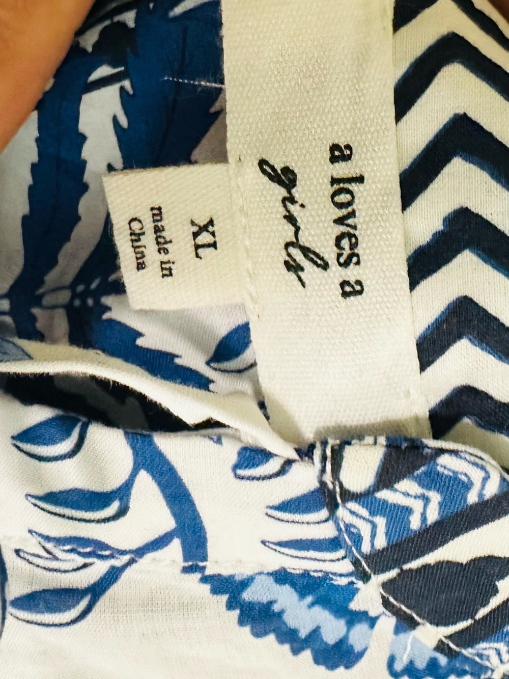 Girls Blue Floral Ruffle Top - Picture 8 of 9